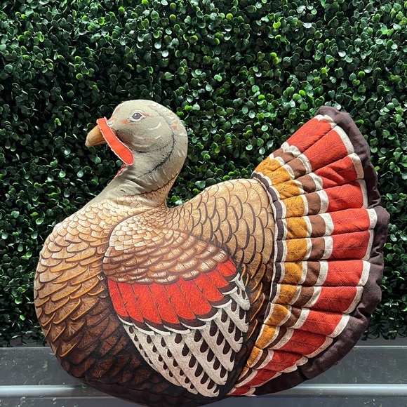 Thanksgiving Turkey Decorative Pillow - Brown and Red - Picture 1 of 5